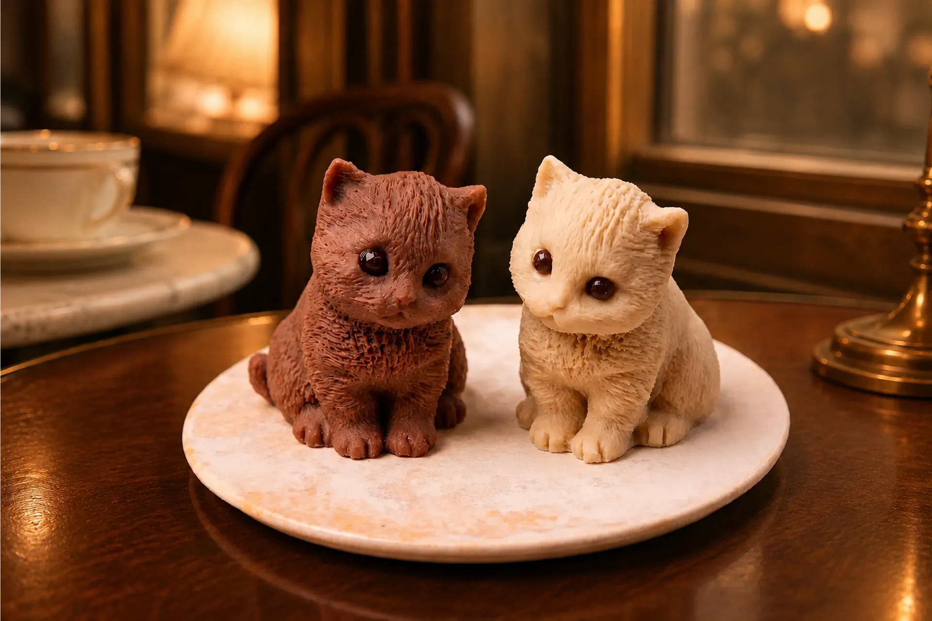 愛らしい猫のケーキ ザッハキトン、モンブランキトン